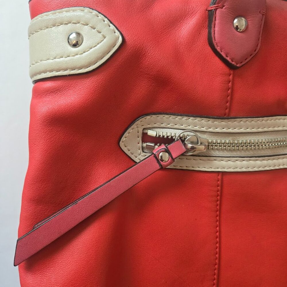 Coach Daisy Spectator Leather Tote F23922 SV/Vermillion - Picture 5 of 9